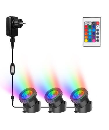 Natpow pond lighting LED underwater underwater lighting RGB underwater pond light with remote control IP68 waterproof color change garden lighting for garden patio tree (3 in 1) 3h - Buy Online on GoSupps.com