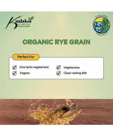 Koalakoi ORGANIC Certified Rye Grain (4.5kg) | Premium non-GMO Rye Berries 100% Natural no Additives or Preservatives | Packed with antioxidants Perfect for home milling - Buy Online on GoSupps.com