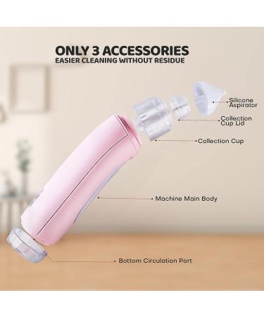 MISSAA Electric Nasal Aspirator for Baby & Toddler | 3 Suction Levels & 2 Silicone Tips | Self-Cleaning | Music & Light Soothing | Pink - Buy Online on GoSupps.com