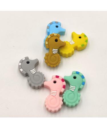 Mini Cute Silicone Hippocampus Beads for DIY Mom Necklace Making - 6pcs (Mix Color) - Buy Online on GoSupps.com
