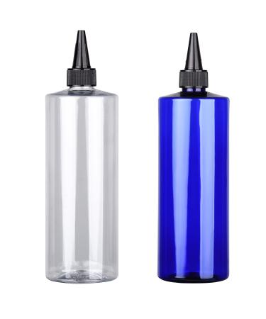 XNHIU 2 Pieces 500ml Hair Color Bottle Applicator Squeeze Empty Plastic Bottles Refillable Bottles with Twist Top Cap