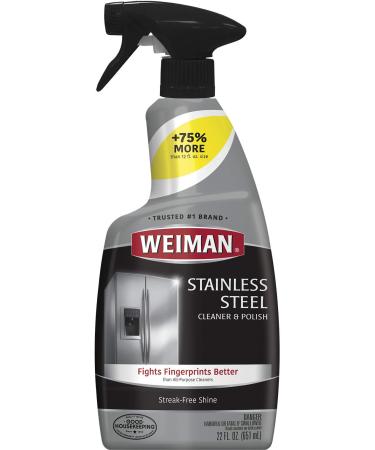 Weiman Stainless Steel Cleaner & Polish Trigger Spray - Protects Appliances From Fingerprints and Leaves a Streak-free Shine - 20 fl. Oz.