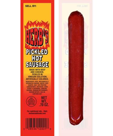 Herbs Pickled Hot Sausages 0.7oz - 24-ct Individually Wrapped Cup - Buy Online on GoSupps.com
