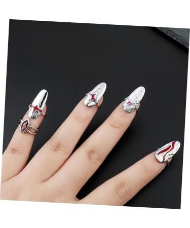 Beaupretty 3 Sets Nail Ring Rings Ring for Jewels for Nails Ring Jewelry Finger Tip Ring Finger Rings Jewelry for Rings for Girl Rings Ring for Women White Zinc Alloy - Buy Online on GoSupps.com