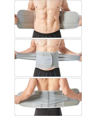 XL Gray Elastic Back Bandage - Adjustable & Breathable Lumbar Support for Lower Back Pain Relief | Ideal for Sports & Daily Use - International Shipping Available - Buy Online on GoSupps.com