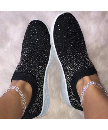 Shop Women's Slip-On Running & Walking Shoes - Soft Sole Fitness Sneakers | Lightweight Lace-Up Hiking & Leisure Shoes in Black & White - EU Size 41 - Buy Online on GoSupps.com