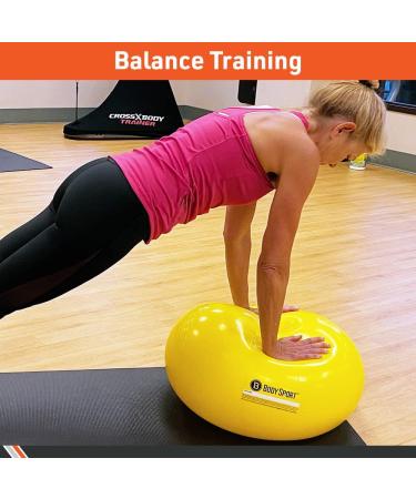 Body Sport Donut Ball XL - Durable Inflatable Exercise Ball for Balance & Stability Training - Yoga & Pilates Workouts - Red - 75 cm x 40 cm - Buy Online on GoSupps.com