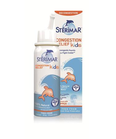 Sterimar Hygiene Nasal Spray for Kids- 100% Natural Sea Water Based Nasal Spray Clears Mucus and Congestion- 50 ml