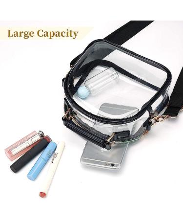 COROMAY Clear Stadium Approved Purse for Women - See Through Clear Handbag in Black - Buy Online on GoSupps.com