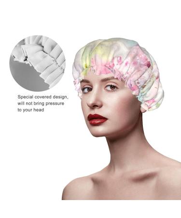 Watercolor Floral Printed Shower Cap - Waterproof, Fits All Head Sizes and Hair Textures for Women - Buy Online on GoSupps.com
