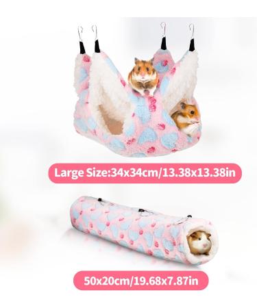 2 Pieces Small Pet Cage Hammock Hanging Tunnel Mats Set Small Animals Bed Hanging Cage Guinea Hammock Cage Nap Sack for Hamster Ferret Rat Guinea Pig Toys Sleeper Cage Hideout Accessories (Pink) - Buy Online on GoSupps.com