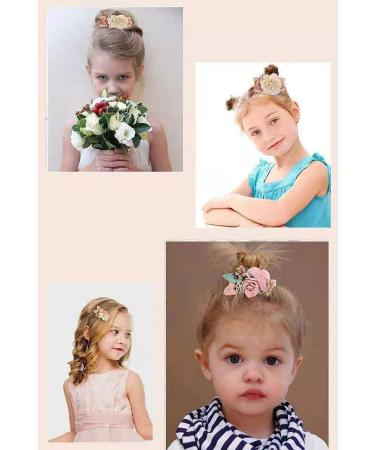 Flower hair clip set - princess hundred bow hair clip 3 pieces suitable for 1-12 years old girl (B) - Buy Online on GoSupps.com
