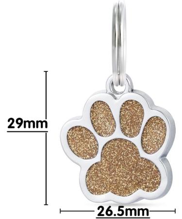 Custom Engraved Dog & Cat ID Tags - Gold Paw Print Motif | International Shipping - Buy Online on GoSupps.com