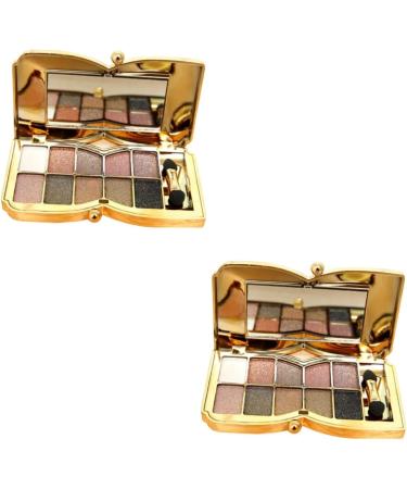 Beavorty 2pcs # Brush with Flash and Glitter Colorful Eye Colors Shadow Makeup Eyeshadow Mirror 1 count (Pack of 1) As Shownx2pcs - Buy Online on GoSupps.com