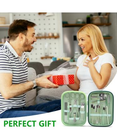 Manicure Set and Nail Clippers Set - 22-in-1 Premium Stainless Steel Beauty Tool Kit Perfect for Pedicure Home Office and Travel with Elegant Gift Box (Green) - Buy Online on GoSupps.com