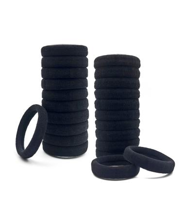 Yedtreg Hair Bobbles for Women 30 Pack Black Hair Ties No Damage Seamless Soft Hair Bands for Thick Curly Hair Strong Elastic Ponytail Holders Hair Accessories (Black Colour) - Buy Online on GoSupps.com