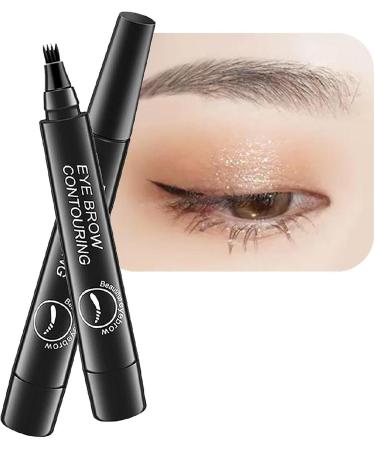 Four-Headed Eyebrow Pencil 4 Points Eyebrow - Microblading Eyebrow Pencil Long-Lasting Eyebrow Makeup for Natural-Looking Eyebrow Pochy Black - Buy Online on GoSupps.com