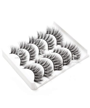 Buy Icycheer Mixed 3D Artificial Eyelashes | Full Strip Natural Long Thick Cross Wispy & Fluffy Doll Eyelashes for Cosplay | 60 Pairs Makeup - Buy Online on GoSupps.com