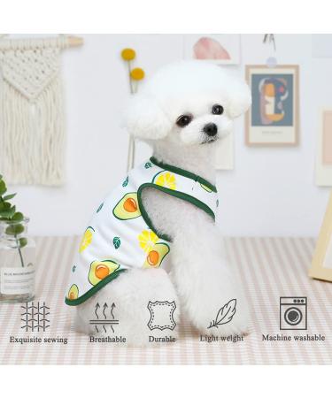 5 Pack Cute Fruit Printed Dog Shirts - Breathable Summer Vests for Small Dogs & Cats | Fashionable Puppy T-Shirts for Pets - Buy Online on GoSupps.com