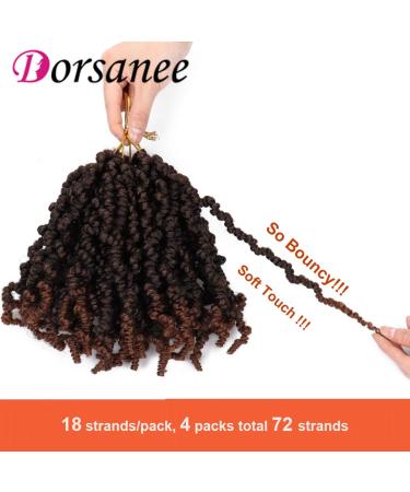 Pre-twisted Spring Twist Crochet Hair Short Curly Braids 8 inch (Pack of 4) T30 - Synthetic Hair Extensions - Buy Online on GoSupps.com