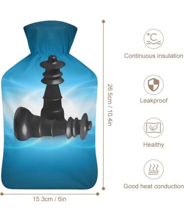 Buy Black Chess Hot Water Bottle with Plush Cover Ideal Hand Warmer for Adults & Kids | 26.5x15.3cm - International Shipping Available - Buy Online on GoSupps.com