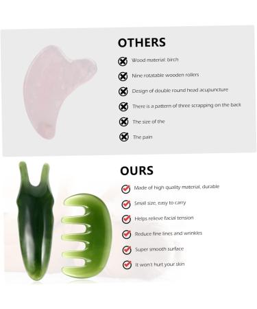 Magiclulu 2 Sets Massage Device | Jade Scalping Comb & Reflex Zone Spa Tool for Eye & Body Massage - Buy Online on GoSupps.com