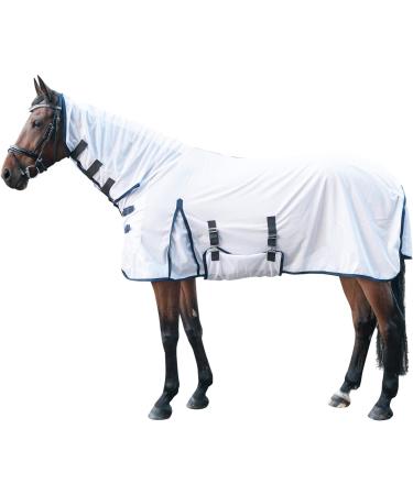 Buy HKM Fly Rug Lyon with Neck - 1200 White 155 cm | International Shipping Available - Buy Online on GoSupps.com