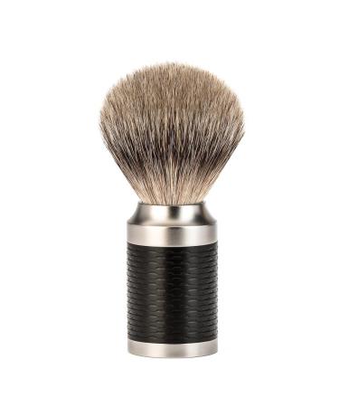 M HLE shaving brush - Rocca series - silvertip badger - stainless steel black - Buy Online on GoSupps.com