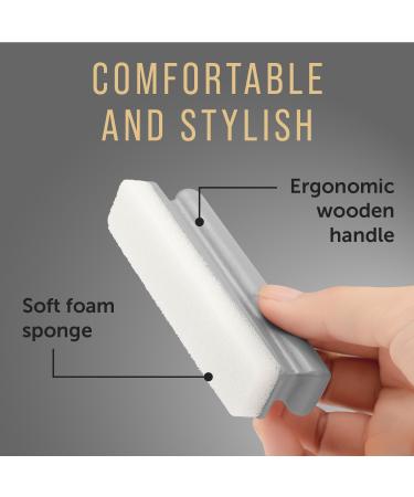 Maplefield Beard Bar Cleaning Tool Compact Hair Catcher for Sink | Easy Grooming Accessory with Soft Sponge & Wooden Handle | Perfect Gift for Men - Buy Online on GoSupps.com