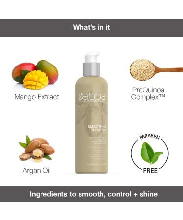 ABBA Smoothing Blow Dry Lotion - Mango Extract and Argan Oil - Lightweight Lotion to Tame Frizz and Enhance Shine - Amazing Formula for Un-Tamed Hair - Maintains Style and Manageability - 6 Oz/177 Ml - Buy Online on GoSupps.com