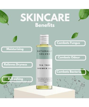 Naturally Solved Tea Tree Shower Gel (200ml) - Anti-Fungal Body Wash for Jock Itch, Thrush, Acne & Athlete's Foot - Buy Online on GoSupps.com