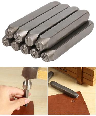 YKLP 1/4 Metal Number Stamps Set - 6mm Steel Number Punch DIY Tool for Leather, Brass, Aluminum, Mild Steel - 9Pcs (0-9) - Buy Online on GoSupps.com