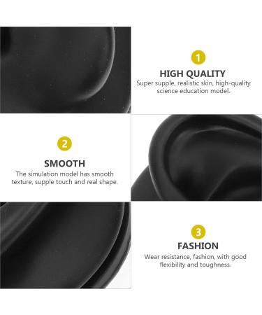Beaupretty Medical Ear Model Presentation Stand - Silicone Jewelry Earring Holder 6.5x6.5cm - Food Quality Black - Buy Online on GoSupps.com