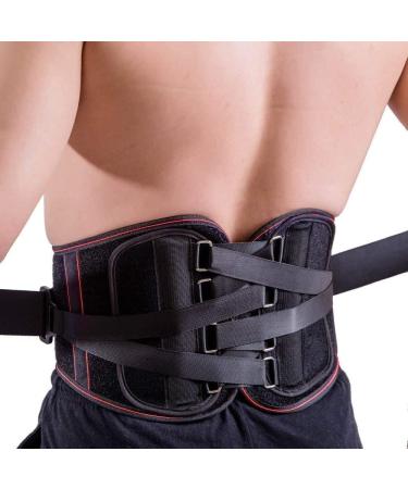 Adjustable Lower Back Brace Men Lumbar Support Belt Women Waist Back Posture Corrector Tummy Tuck Sports Fitness Waist Trainer For Sedentariness Work Sports (Color : Black Size : Large) Large Black