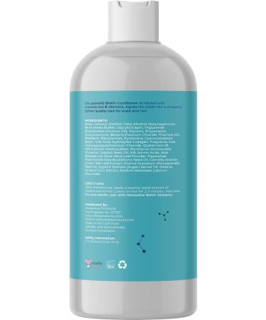 Biotin Hair Conditioner for Fine Hair - Collagen Infused Treatment for Dry & Thinning Hair - Moisturizing Formula for Damaged Hair - 16 Fl Oz - Buy Online on GoSupps.com