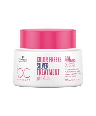 Schwarzkopf Professional Bonacure Color Freeze Silver Treatment Masque Capillaire Cr meux Cheveux Gris claircis clat Cendr Neutralise Les Tons Jaunes Complexe De Soins V gan pH 4.5 200 ml Agrume 200 g (Lot de 1)