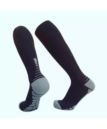 Zmerch knee compression socks fitness jump rope fitness calf socks muscles unisex compression socks outdoor sports football pressure socks (SM/YS031 black gray) YS031-Black Gray S-M