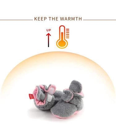 TMEOG Baby Booties Slippers | Infant Boots | First Walking Shoes | Winter Sock Crib Shoes for Boys Girls 0-18 Months | Light Grey Pink Furry | Size 0-6 Months - Buy Online on GoSupps.com