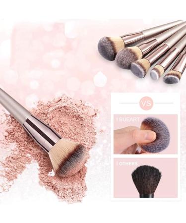 14-Piece Champagne Gold Makeup Brush Set - Premium Wood Handle Beauty Tools for Foundation & Eye Shadow - Buy Online on GoSupps.com