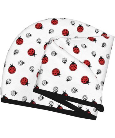 Ladybug Microfiber Hair Towel - Super Absorbent Coral Velvet Wrap for Long Curly & Thick Hair - Quick Dry Hair Cap for Women - Buy Online on GoSupps.com