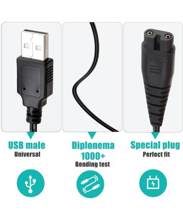 Hatteker USB Shaver Charger Cable - 1.5M Replacement Charging Lead for RFC-588 RFC-598 RFC-690 RFC-692 RFC-696 RSCX-9598 RSCX-7568 - Buy Online on GoSupps.com