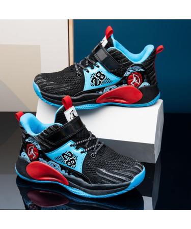 Adoff Basketball Shoes for Children | Casual Board & Sports Shoes | EU Size 35 - Black/Blue - Buy Online on GoSupps.com