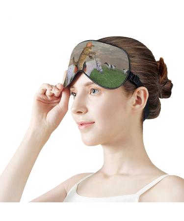 Funny Cat Riding Horse Sleep Mask - Adjustable Strap, Blocking Light for Night Travel Nap - Men & Women - Buy Online on GoSupps.com