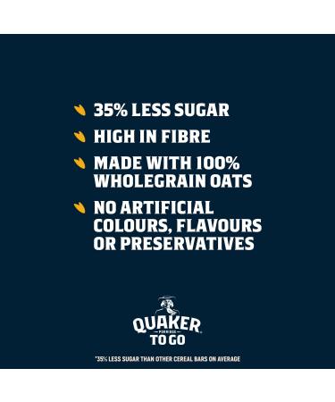 Quaker Porridge To Go Breakfast Bar Golden Syrup 2 x 55g (Case of 6) - Pack of 1 | Delicious and Convenient Breakfast Bars - Buy Online on GoSupps.com