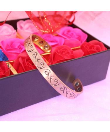 LONGRN Copper Magnetic Bracelet for Men & Women - 6 Powerful Magnets for Health Benefits | Stylish Alternative Therapy Jewelry - Buy Online on GoSupps.com