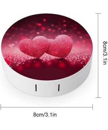 Red Heart Print Contact Lens Case - Plastic Travel Box for Contact Lens Care - Buy Online on GoSupps.com
