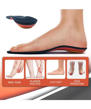 Flat Feet Arch Support Insoles for Men & Women | High Arch Inserts for Plantar Fasciitis & Foot Pain Relief - Anti-Odor Overpronation Solutions - Buy Online on GoSupps.com