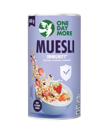 One Day More Muesli Immunit 450 g Petit-d jeuner nutritif pour l nergie Croustillant Douceur naturelle Parfait pour commencer la journ e