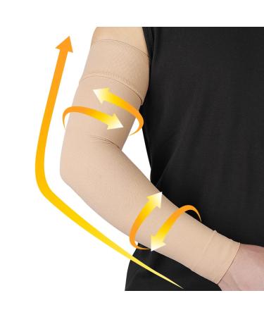 Beister Medical Compression Arm Sleeve for Men Women(Single)  20-30 mmhg Full Arm Support with Silicone Band  Graduated Compression Arm Brace for Pain Relief  Swelling  Lipedema  Lymphedema  Arthritis Beige Medium - Buy Online on GoSupps.com
