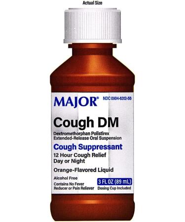 Major Cough DM Dextromethorphan Extended-Release Cough Suppressant - 12 Hour Relief Orange Flavor - 3 fl oz (Delsym) - International Shipping Available - Buy Online on GoSupps.com